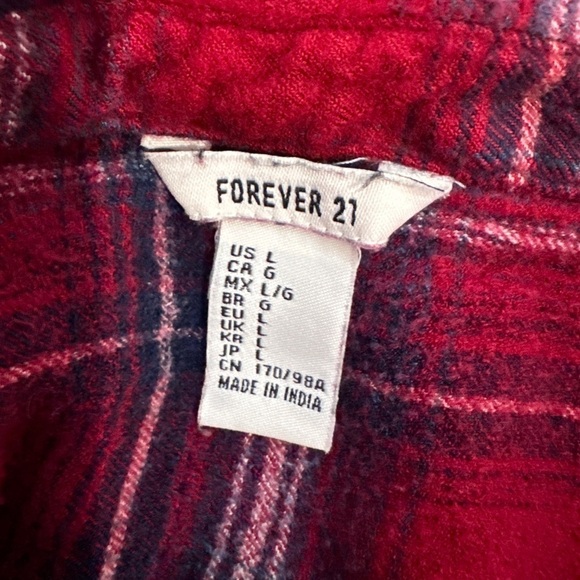 Forever21 Plaid Women’s Red Button Up (L) - Picture 6 of 7